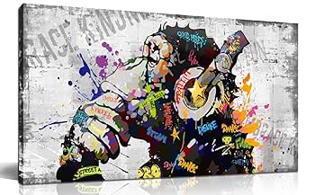 Amazon｜Kepgonegu 大型 バンクシー キャンバス ウォールアート